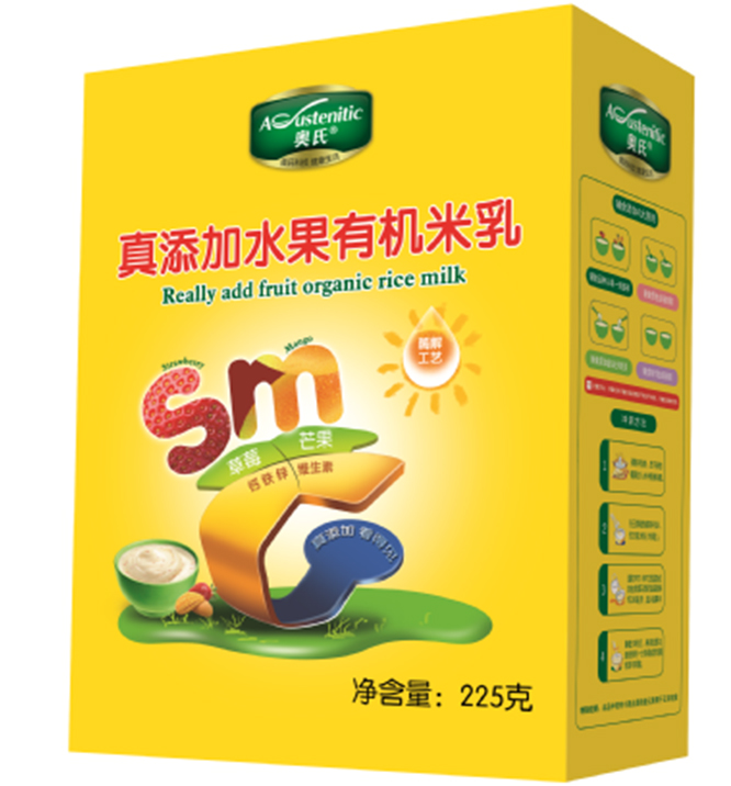 盒真添加水果有机米乳